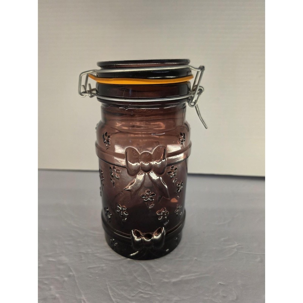 Vintage Amethyst Purple Glass Clamp Lid Canister Oxford Crystal Italy Sweet Shop - Picture 4 of 12